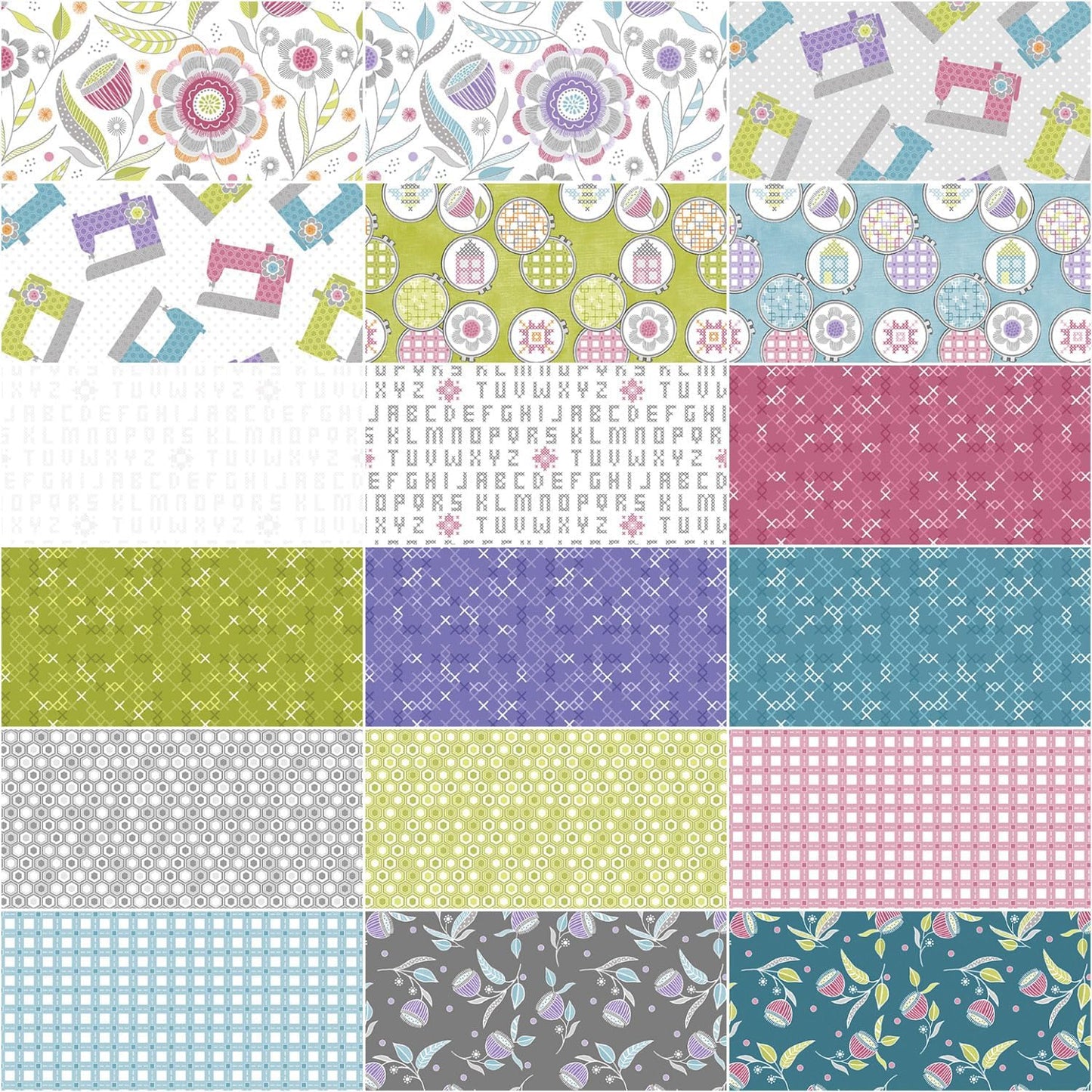 Benartex Stitch Garden Strip-pies - 40 2.5" Strips