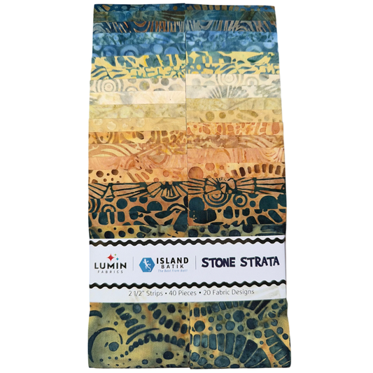 Island Batik - Stone Strata - 20 Fabrics, 40 Total Strips