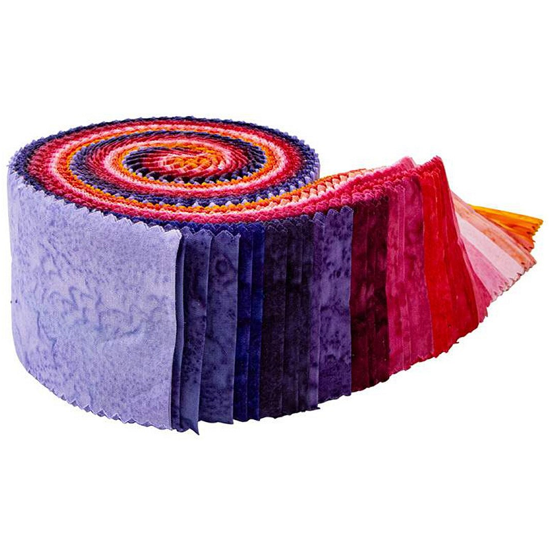 Riley Blake Expressions Batiks Hand Dyes "Sunset Sorbet" - 40-Strip Rolie Polie