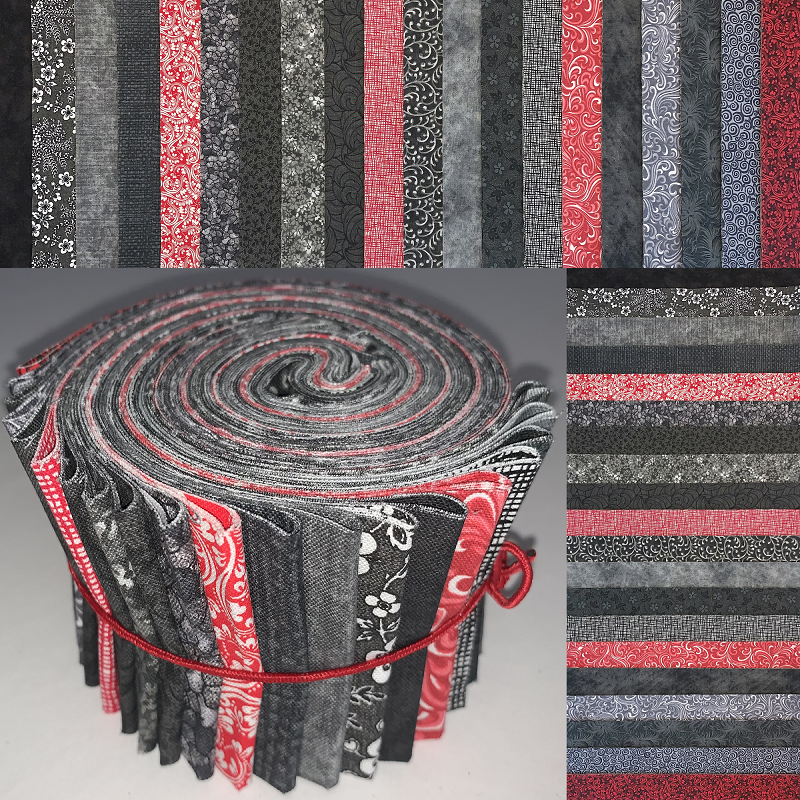 Touch of Red 2.5" Roll - 20 Fabrics, 20 Total Strips