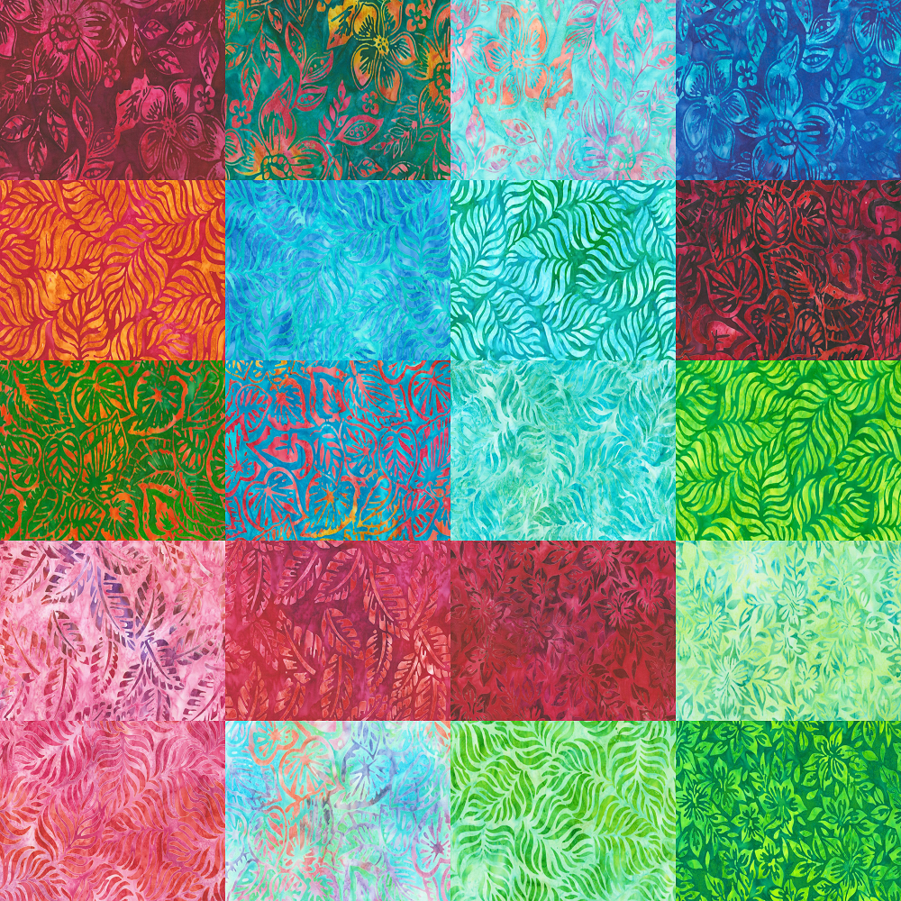 Robert Kaufman Artisan Batiks: Tropical Haven Roll-up - 40 Total Strips
