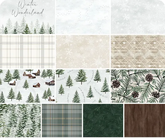Timeless Treasures - Winter Wonderland by Katie Hennagir - 40 2.5" Strips/Jelly Roll