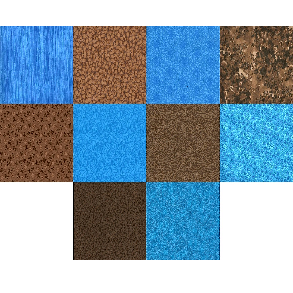 Charm Pack 5x5 Squares - Turquoise & Earth - 40 5" Squares