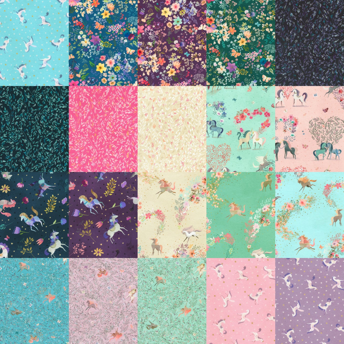 Robert Kaufman Unicorn Meadow by Sanja Rescek Roll-up - 40 Strip Roll