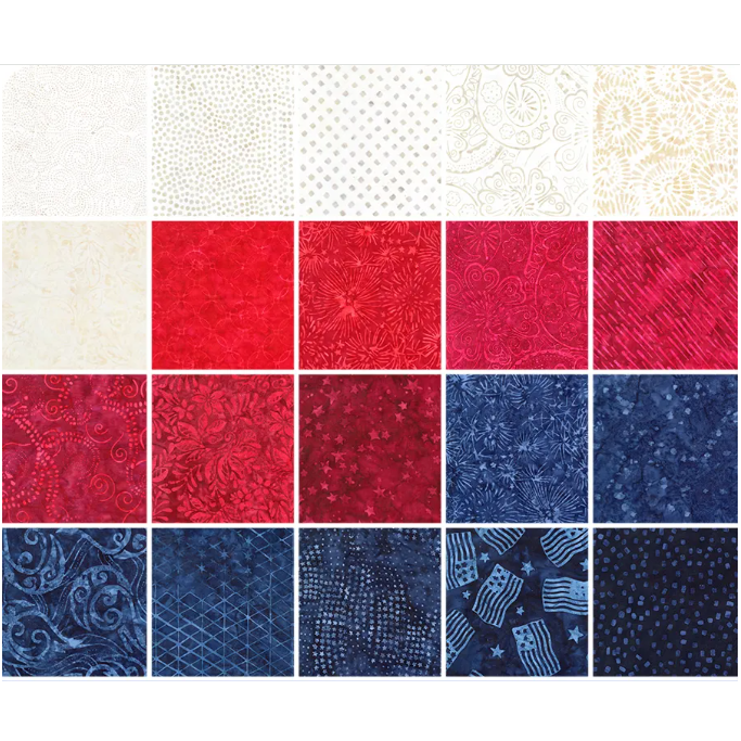 Timeless Treasures Tonga Batiks - USA - 40 2.5" Strip Pack