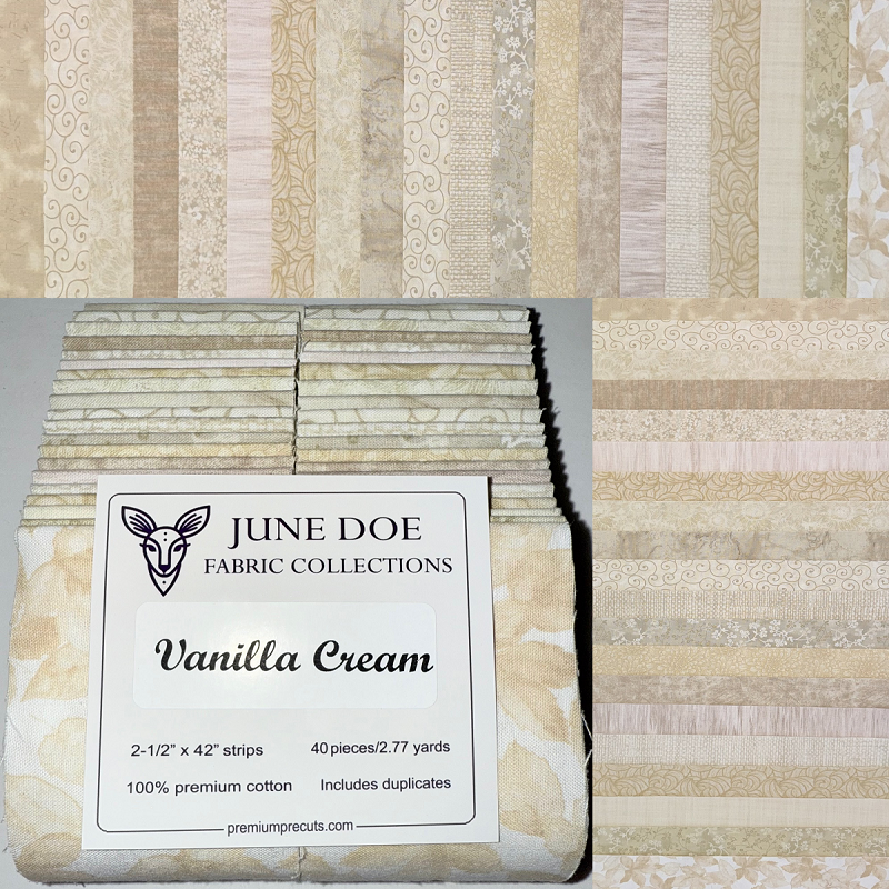 June Doe Fabric Collections - Vanilla Cream - 40-Strip Pack