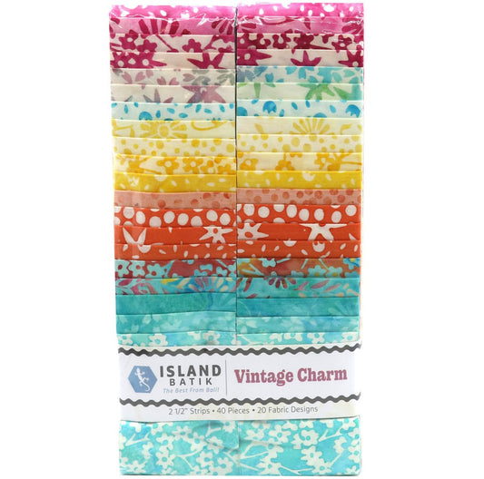 Island Batik - Vintage Charm - 20 Fabrics, 40 Total Strips