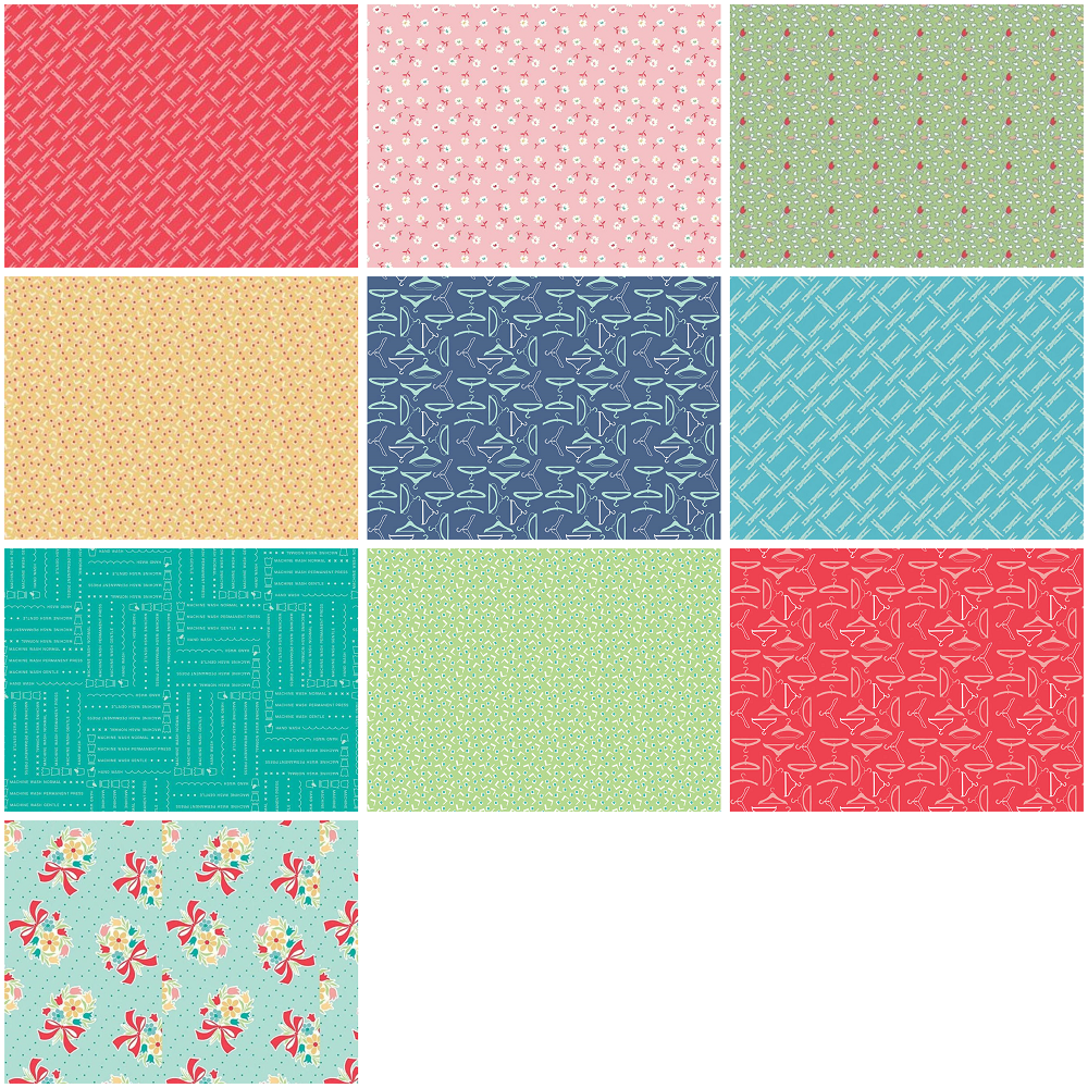 Riley Blake "Vintage Happy 2" Half-yard Bundle - 10 Fabrics, 5 Total Yards