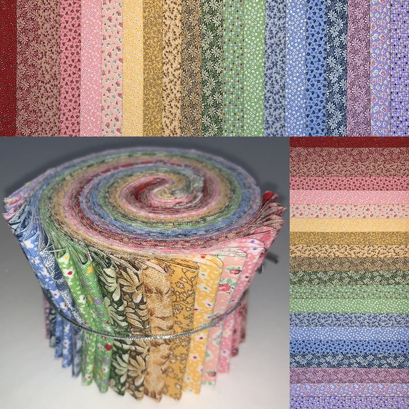 Vintage Floral - Colors 2.5" Roll - 20 Fabrics, 20 Total Strips