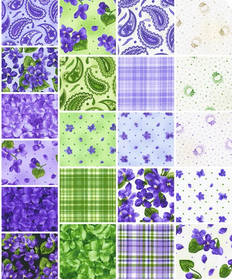 Robert Kaufman Viola By Flowerhouse Roll-up - 40 Strip Roll
