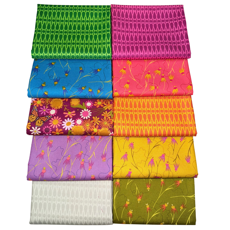 Andover "Wildflowers" Half-yard Bundle - 10 Fabrics, 5 Total Yards