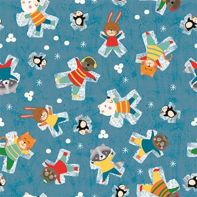 (4.5 yd) Clothworks Snow Fun Y3593-99 Dark Sky