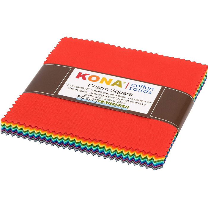 Charm Pack 5x5 Squares - Robert Kaufman Kona Solid New Colors 2019 - 40 5" Squares