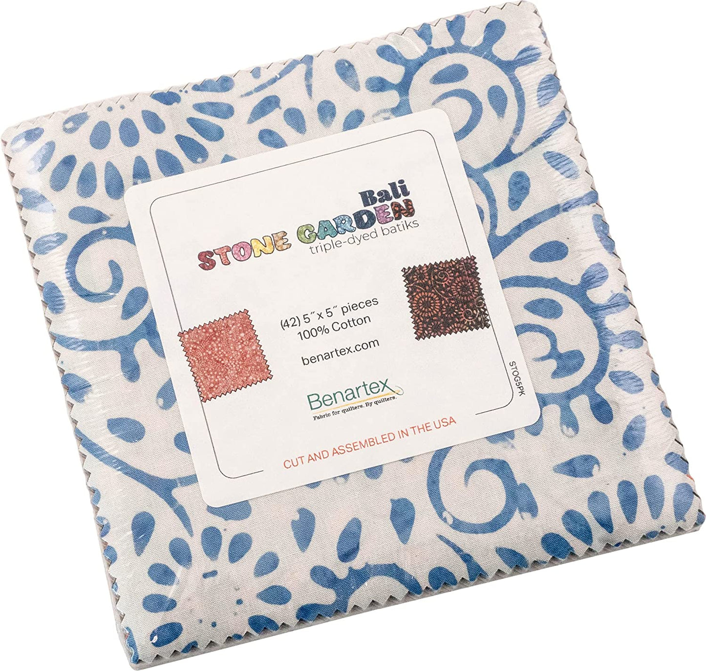 Charm Pack 5x5 Squares - Benartex Bali Batik Stone Garden - 40 5" Squares