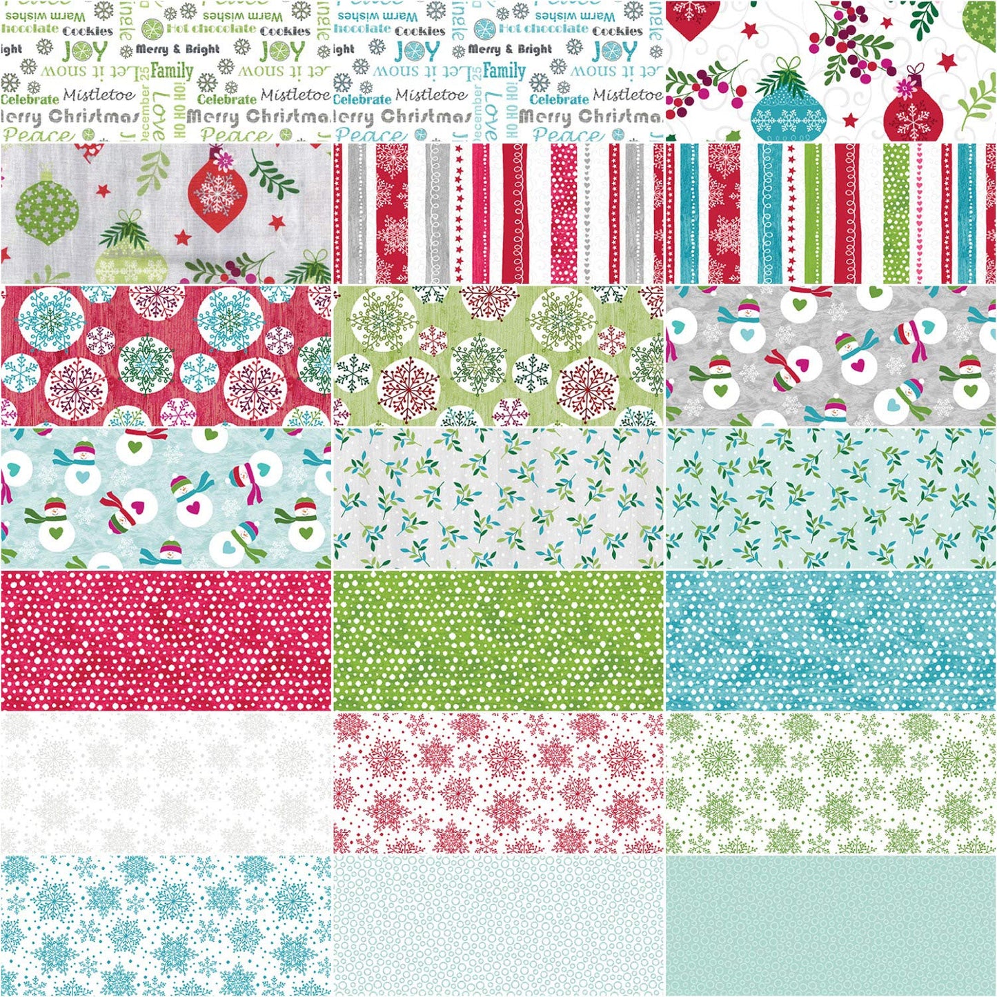 Benartex Hearty The Snowman Strip-pies - 40 2.5" Strips Flat Pack