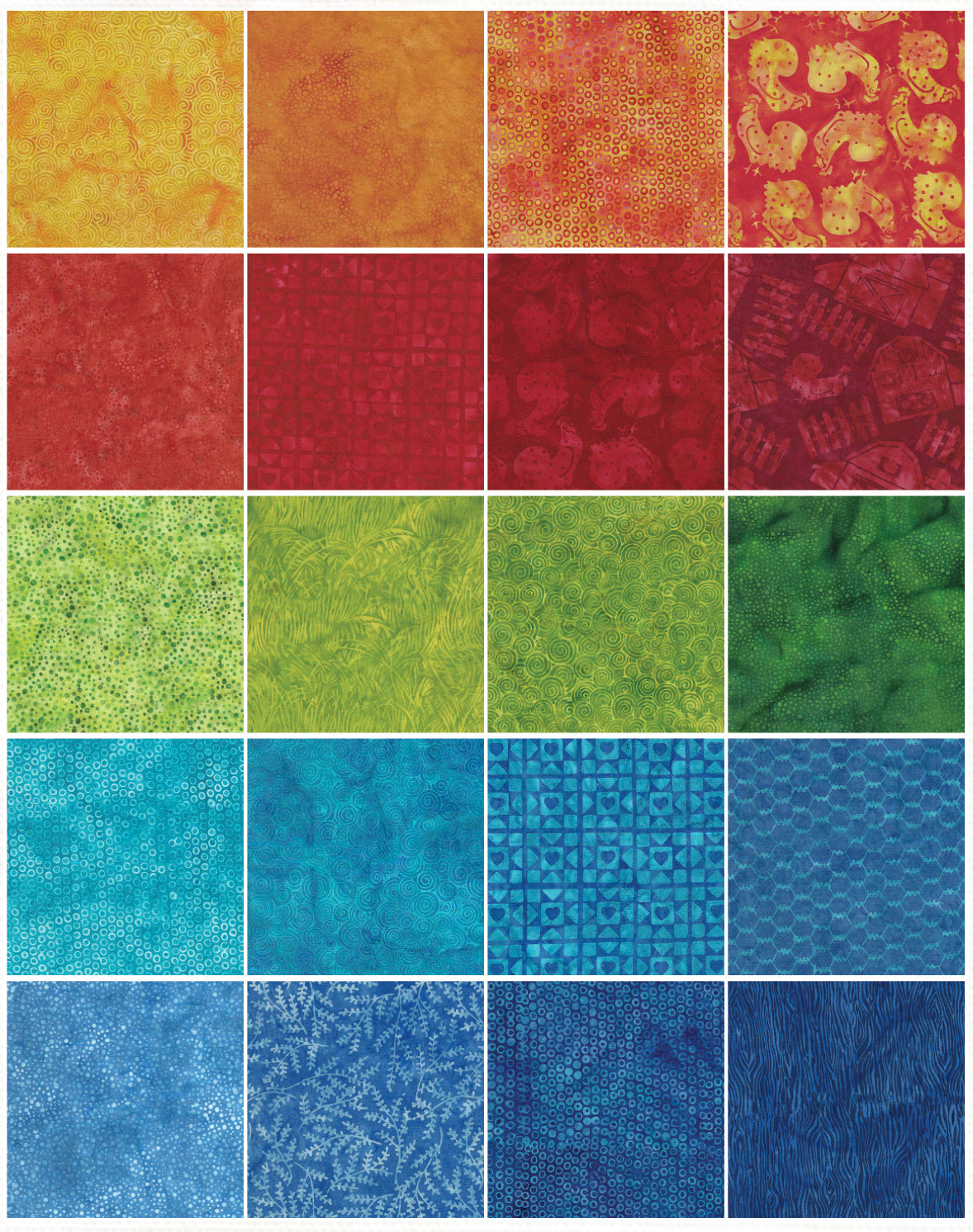 Island Batik - Chickadee - 20 Fabrics, 40 Total Strips