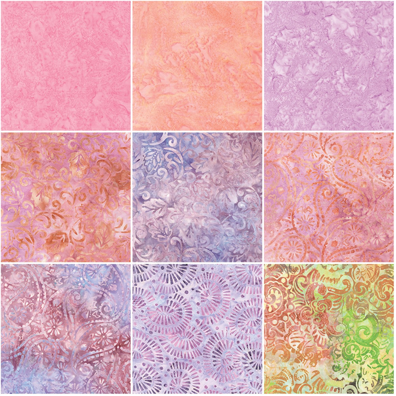 Benartex Bali Batik Sherbets Batiks Strip-pies - 40 2.5" Strips