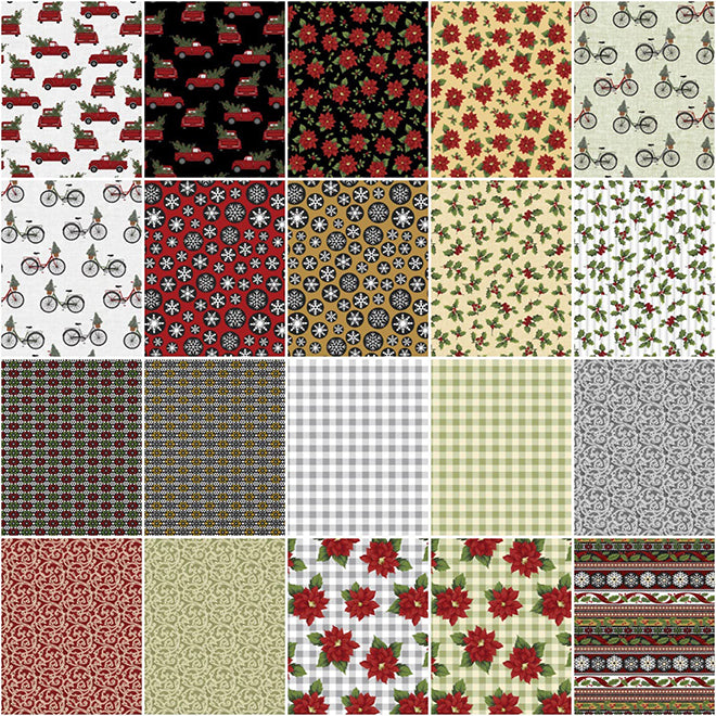 Benartex Holiday At Home Strip-pies - 40 2.5" Strips Flat Pack