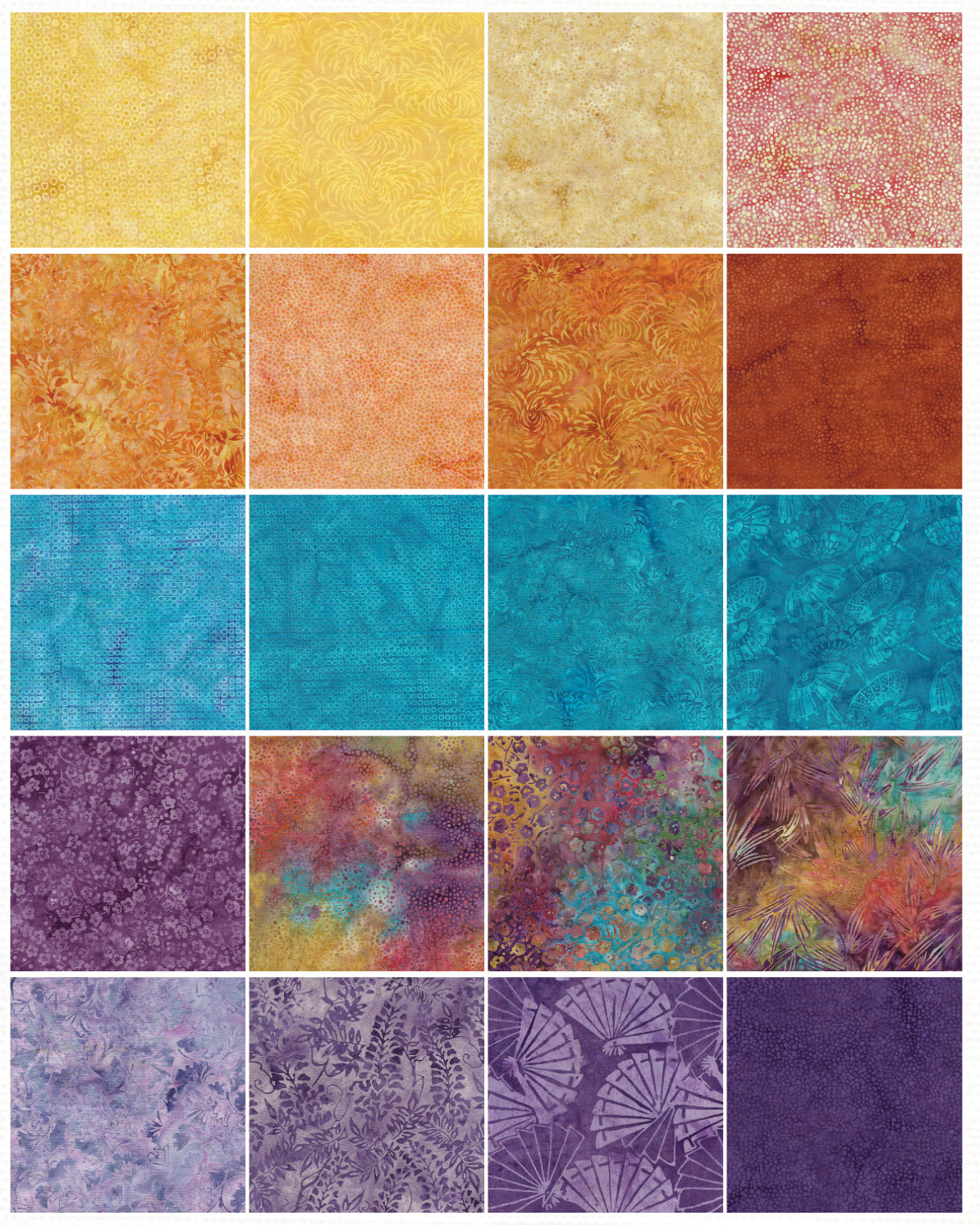 Island Batik - Imperial Mums - 20 Fabrics, 40 Total Strips