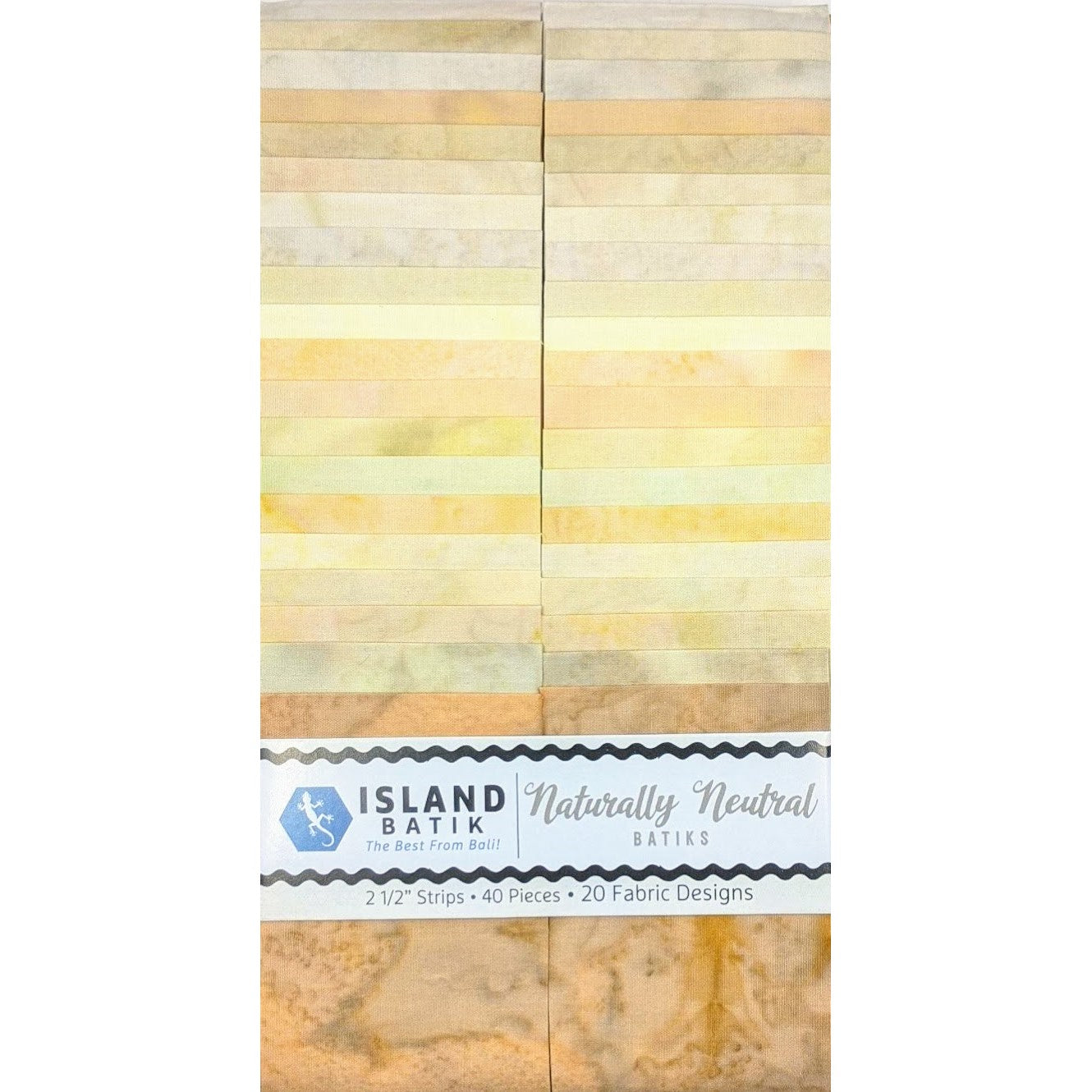 Island Batik - Naturally Neutral - 20 Fabrics, 40 Total Strips