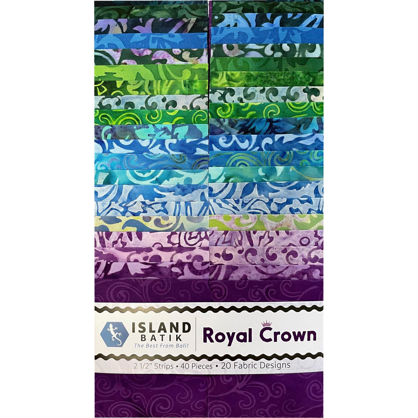 Island Batik - Royal Crown - 20 Fabrics, 40 Total Strips