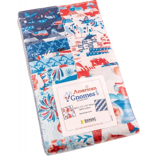Benartex All American Gnomes Strip-pies - 40 2.5" Strips Flat Pack