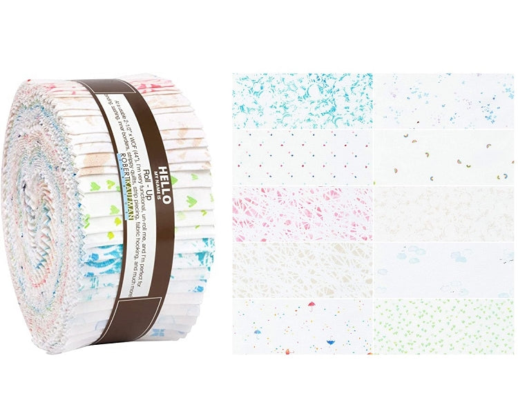 Robert Kaufman Wishwell: A Little Rain Roll-up - 40 Strip Roll (RU-928-40)