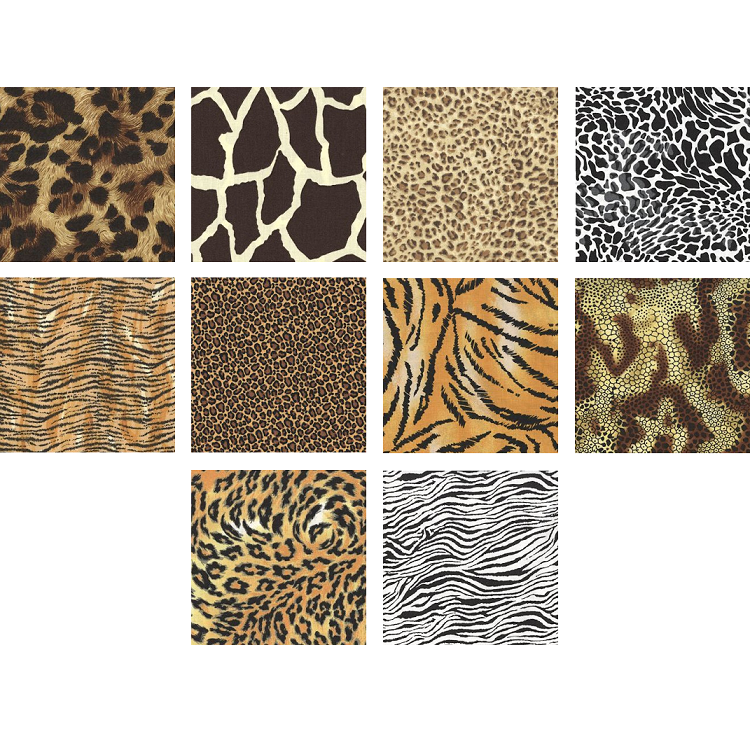 Charm Pack 5x5 Squares - Animal Skin Prints - 40 5" Squares