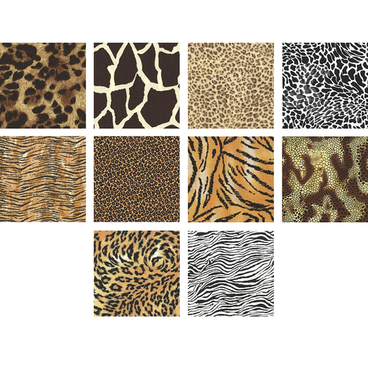 Charm Pack 5x5 Squares - Animal Skin Prints - 40 5" Squares