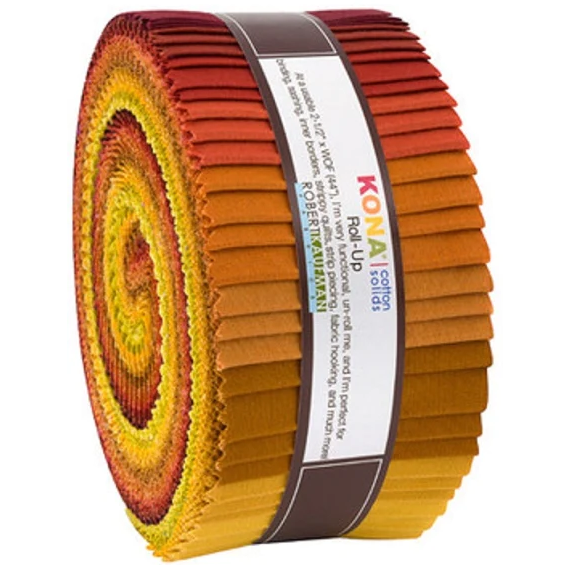 Robert Kaufman Kona Cotton Autumn Hues Palette Roll-up - 40 Strip Roll