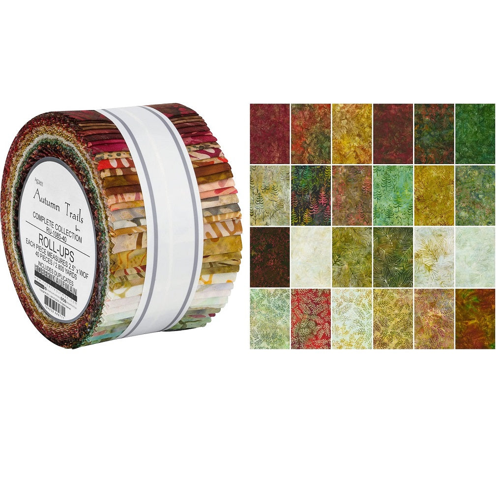 Robert Kaufman Artisan Batiks: Autumn Trails Roll-up - 40 Total Strips