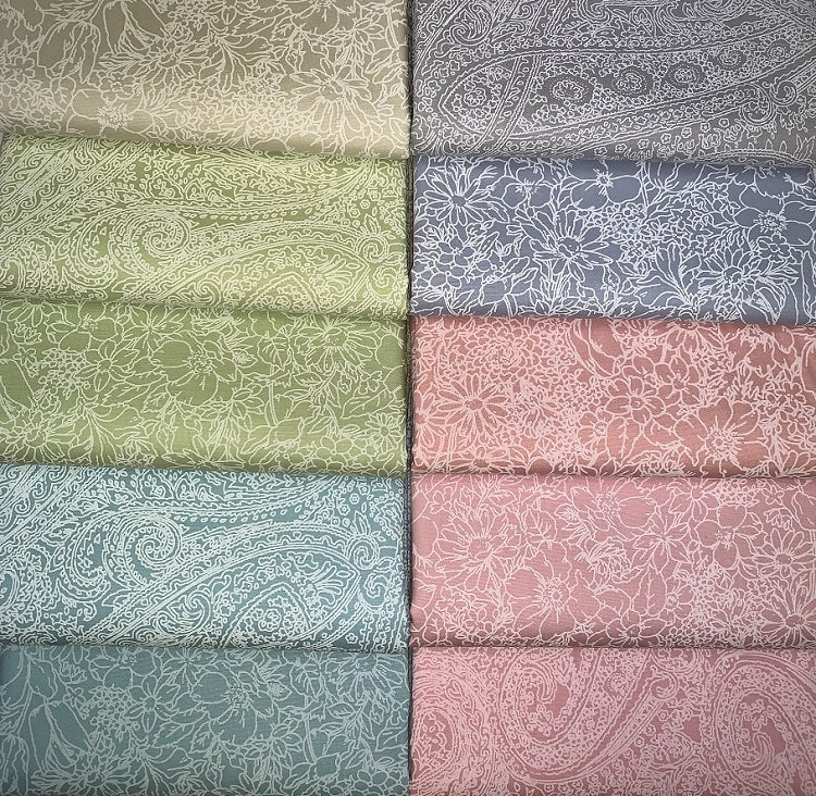 Benartex Bare Necessities Tone on Color Half-yard Bundle - 10 Fabrics, 5 Total Yards