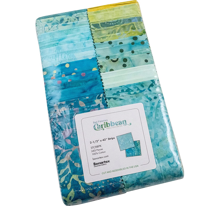 Benartex Bali Batik Caribbean Batiks Strip-pies - 40 2.5" Strips