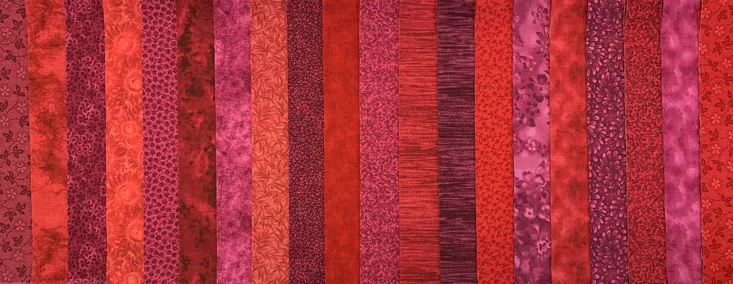 Berry Punch 2.5" Roll - 20 Fabrics, 20 Total Strips