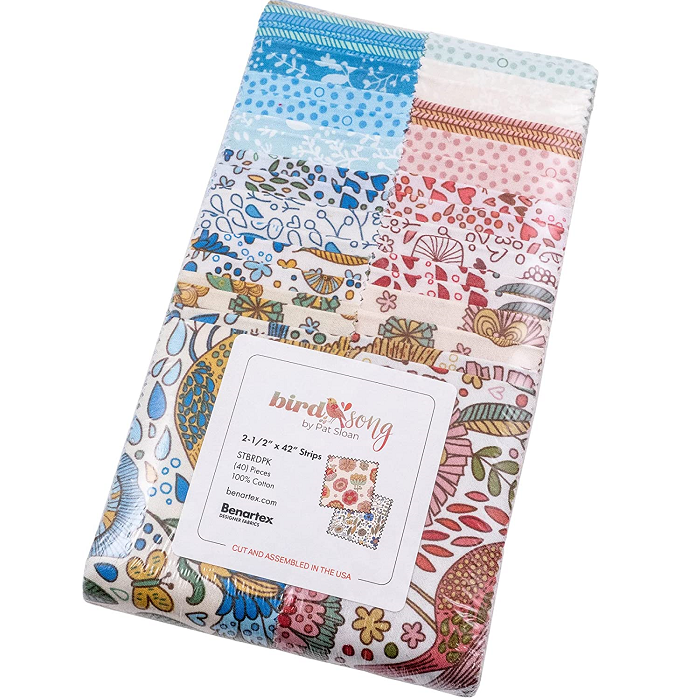 Benartex Bird Song Strip-pies - 40 2.5" Strips Flat Pack