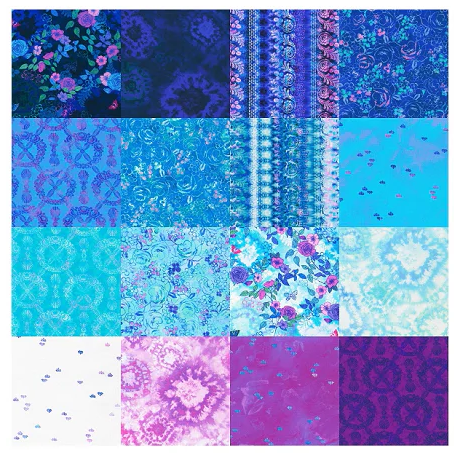 Robert Kaufman Bloomburst by Wishwell Roll-up - 40 Strip Roll