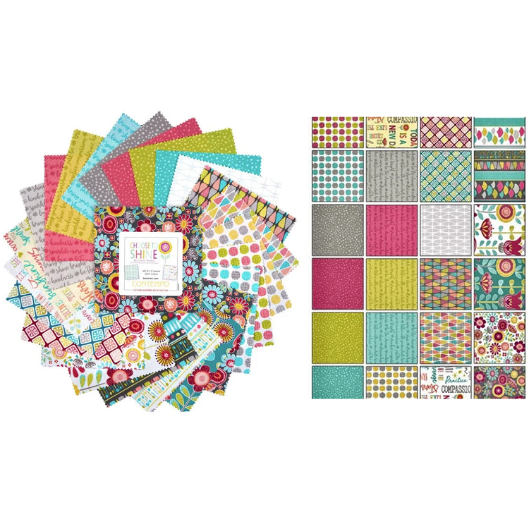 Charm Pack 5x5 Squares - Benartex Choose To Shine - 40 5" Squares