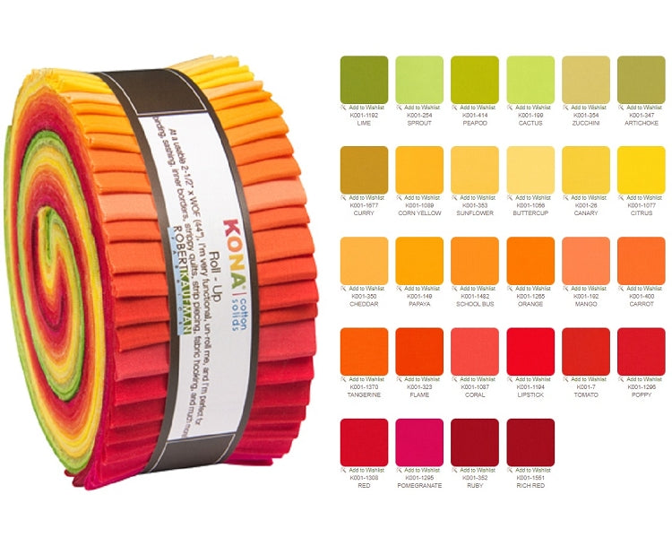 Robert Kaufman Kona Cotton Christa Watson Designer Palette Roll-up - 40 Strip Roll