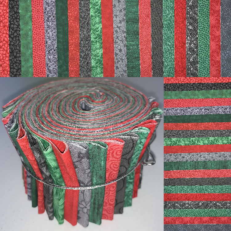 Christmas Night 2.5" Roll - 20 Fabrics, 20 Total Strips