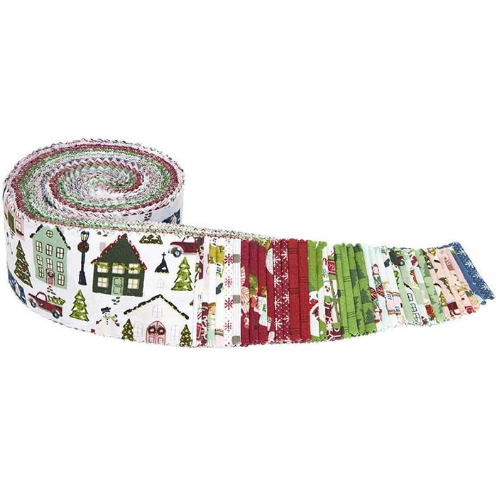 Riley Blake Christmas Village - 40 Strip Rolie Polie