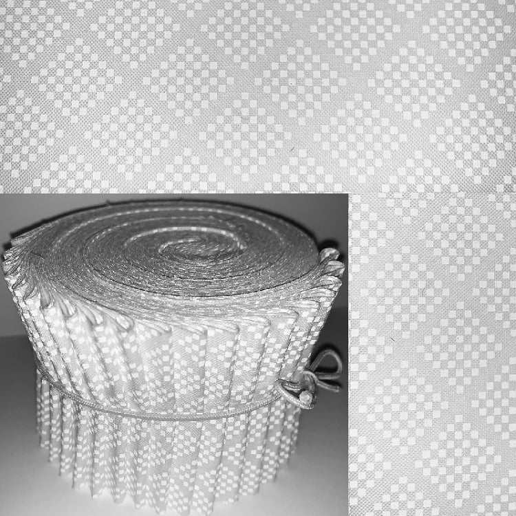 White Diamond Dot - White Tone Print 2.5" Roll - 20 Strips