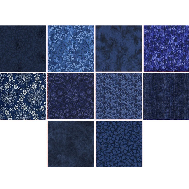 Charm Pack 5x5 Squares - Basic Colors Dark Blue - 40 5" Squares