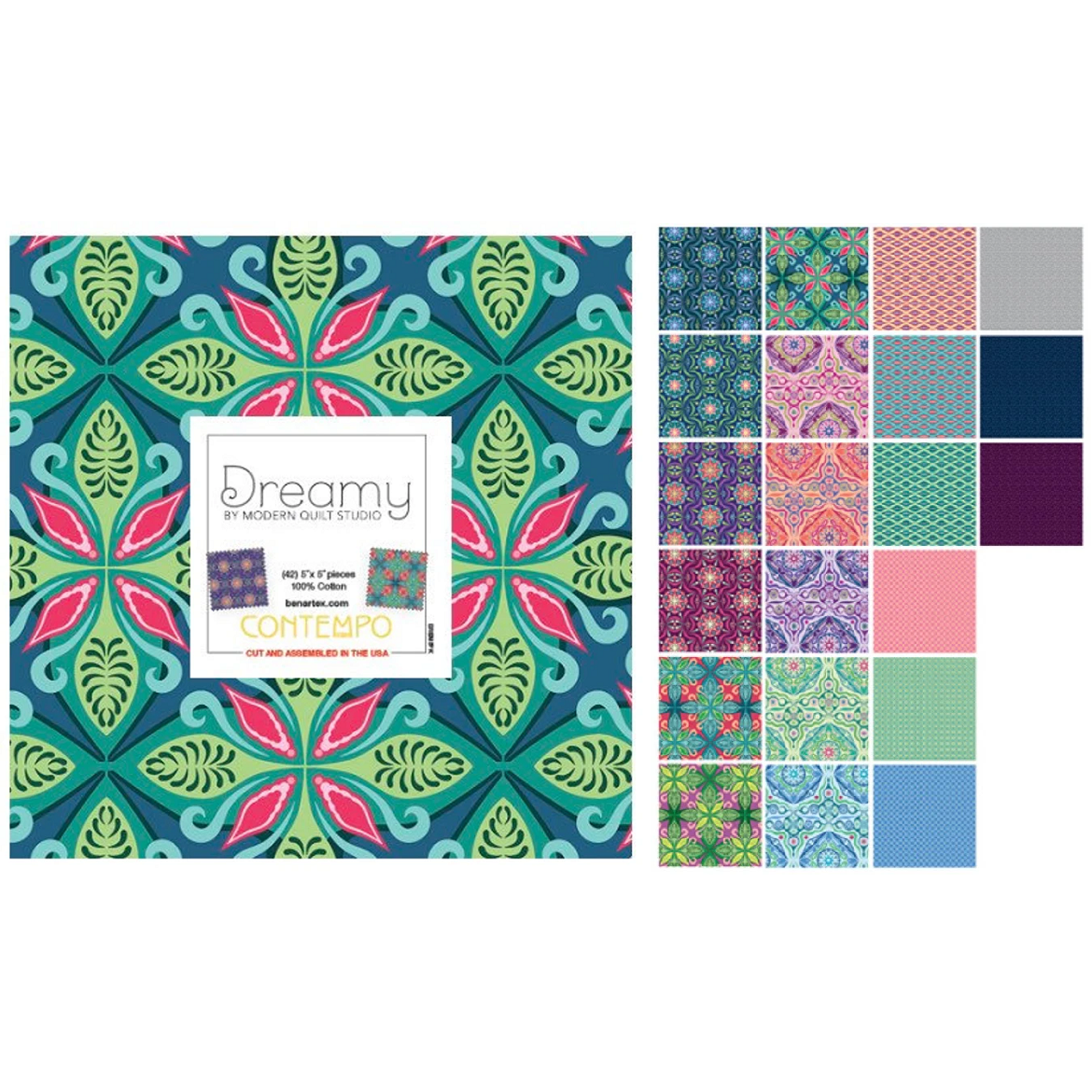 Charm Pack 5x5 Squares - Benartex Dreamy - 40 5" Squares
