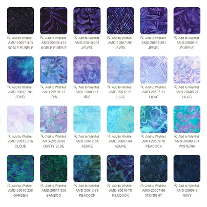 Robert Kaufman Artisan Batiks: Evening Glow Roll-up - 40 Total Strips (RU-1018-40)