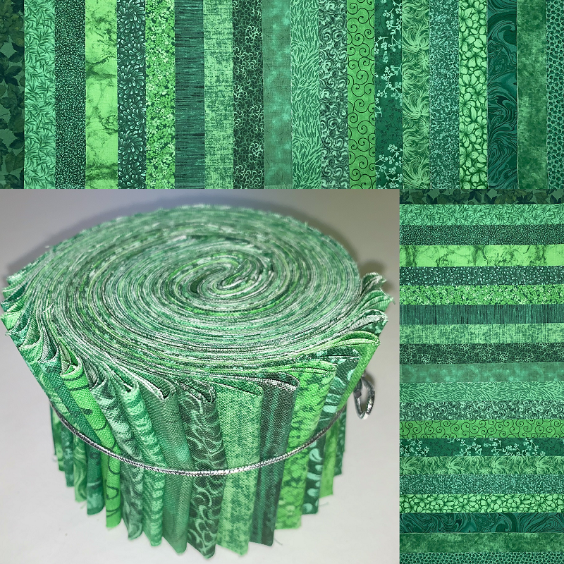 Evergreen 2.5" Roll - 20 Fabrics, 20 Total Strips