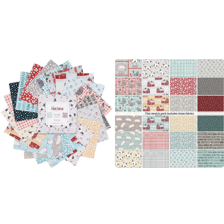 Charm Pack 5x5 Squares - Benartex Farm Fresh - 40 5" Squares