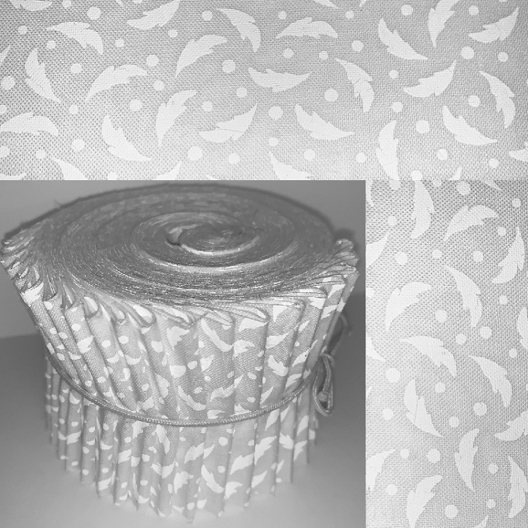 White Feather - White Tone Print 2.5" Roll - 20 Strips