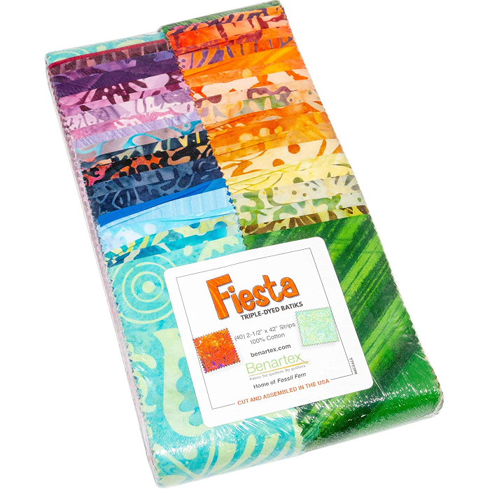 Benartex Bali Batik Fiesta Batiks Strip-pies - 40 2.5" Strips