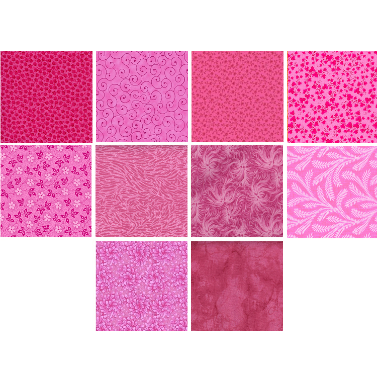 Charm Pack 5x5 Squares - Basic Colors Flamingo Prints - 40 5" Squares