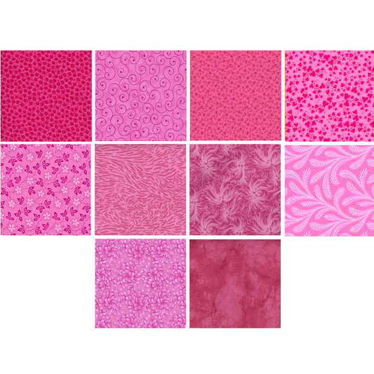 Charm Pack 5x5 Squares - Basic Colors Flamingo Prints - 40 5" Squares
